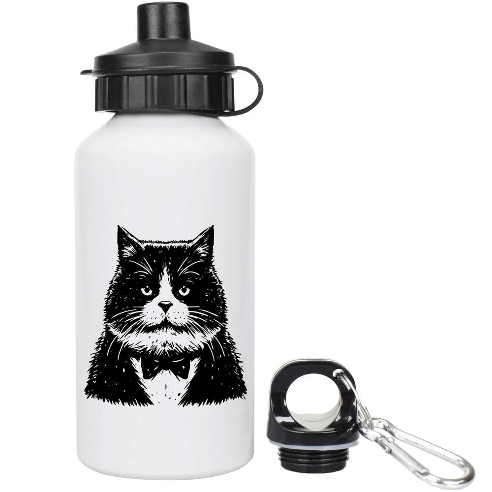 400ml 'Scruffy Tuxedo Cat' Kids Reusable Water / Drinks Bottle (WT00085718)