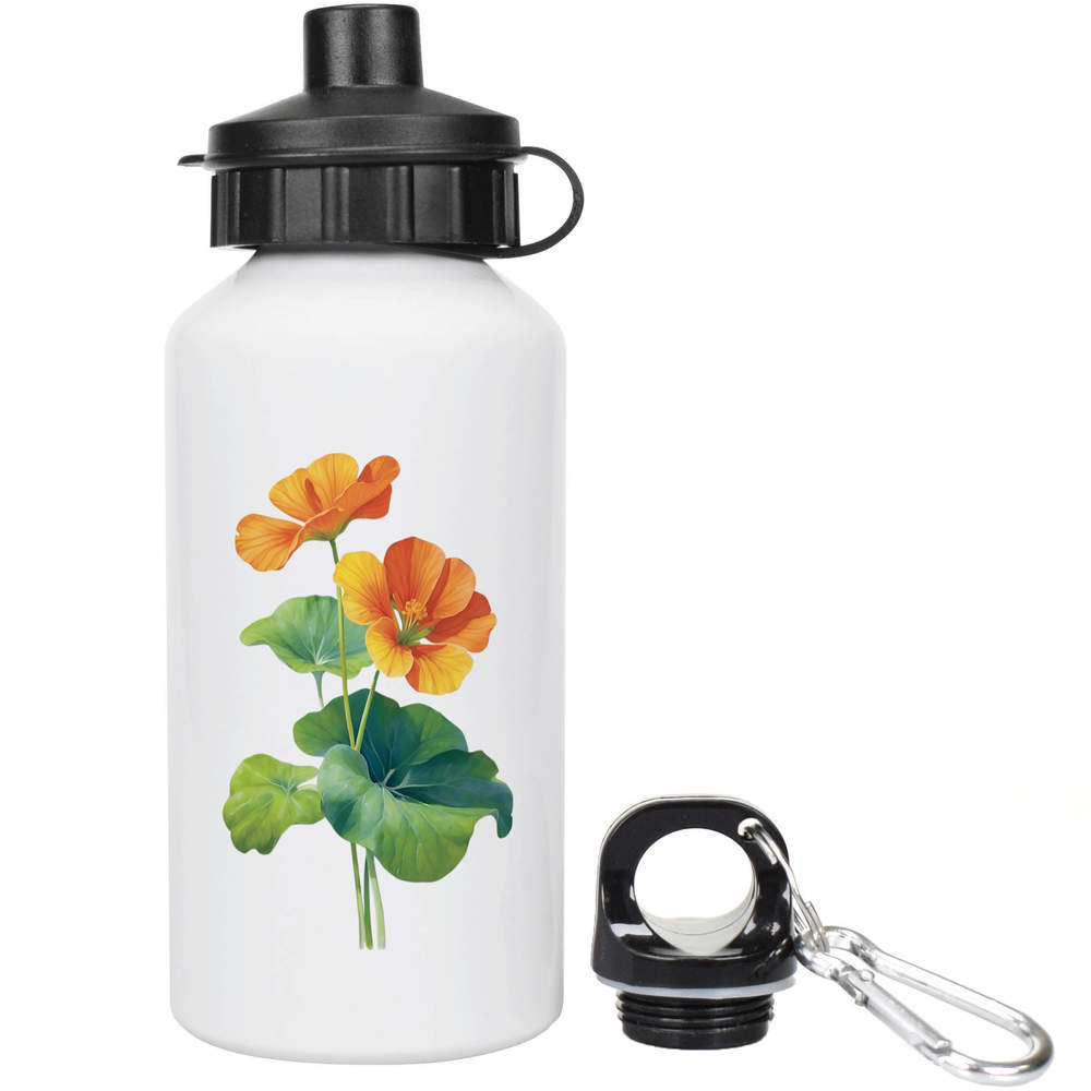 400ml 'Orange Tropical Flower Realistic ' Kids Reusable Water / Drinks Bottle (WT00086224)