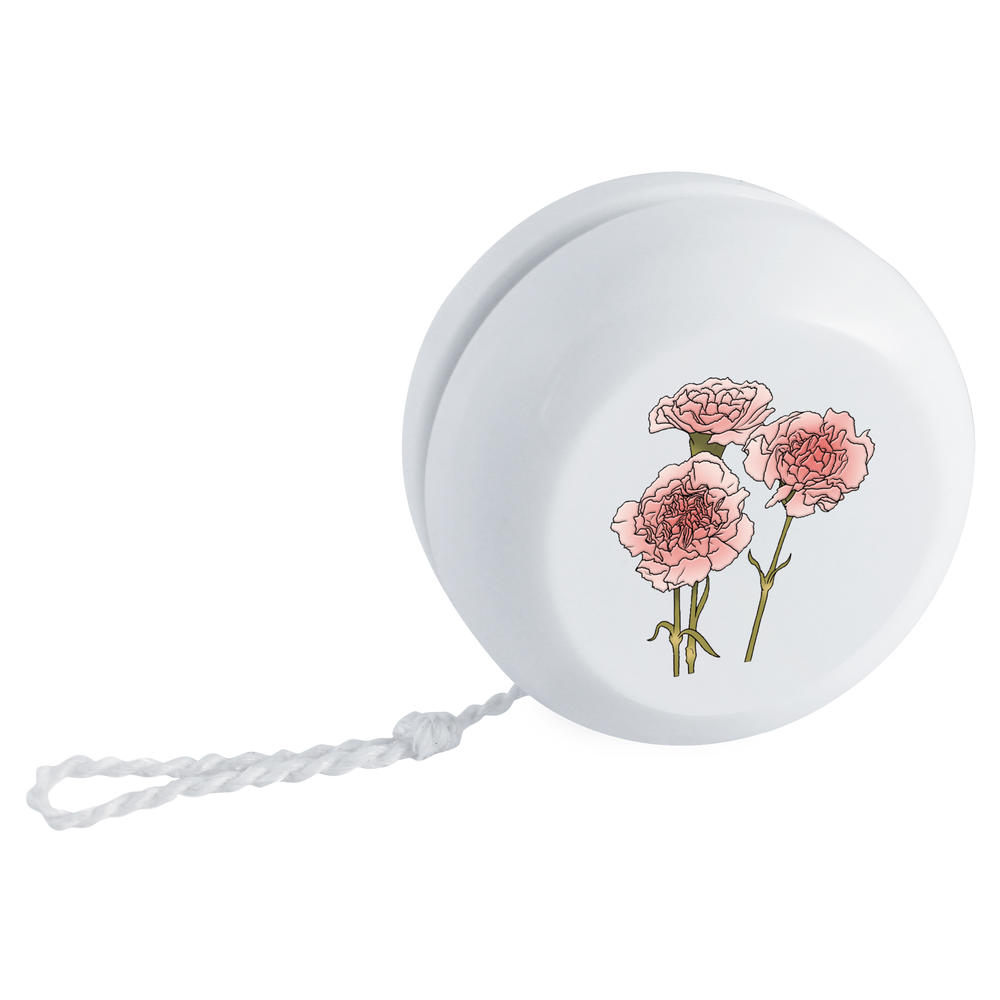 'Pink Carnation Flowers' Retro Style Yo-Yo (YY00035025)