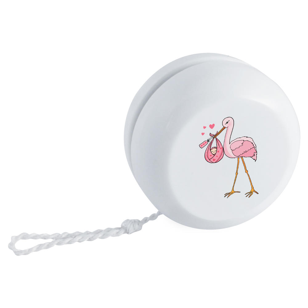 'Stork Delivering Baby Girl' Retro Style Yo-Yo (YY00037438)