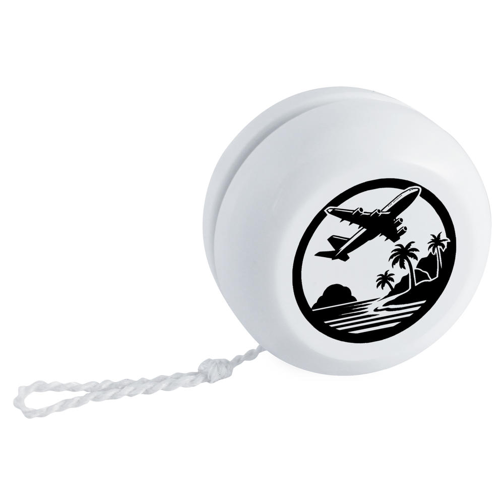'Jet Plane Over Tropical Island' Retro Style Yo-Yo (YY00042738)
