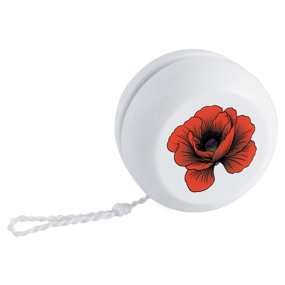 'Red Poppy Flower' Retro Style Yo-Yo (YY00043758)