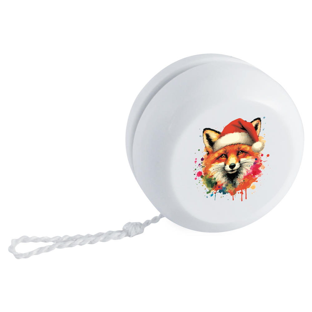 'Fox Wearing A Santa Hat' Retro Yo-Yo - 56mm - Classic Toy for Tricks, Practice and Gifts (YY00044724)