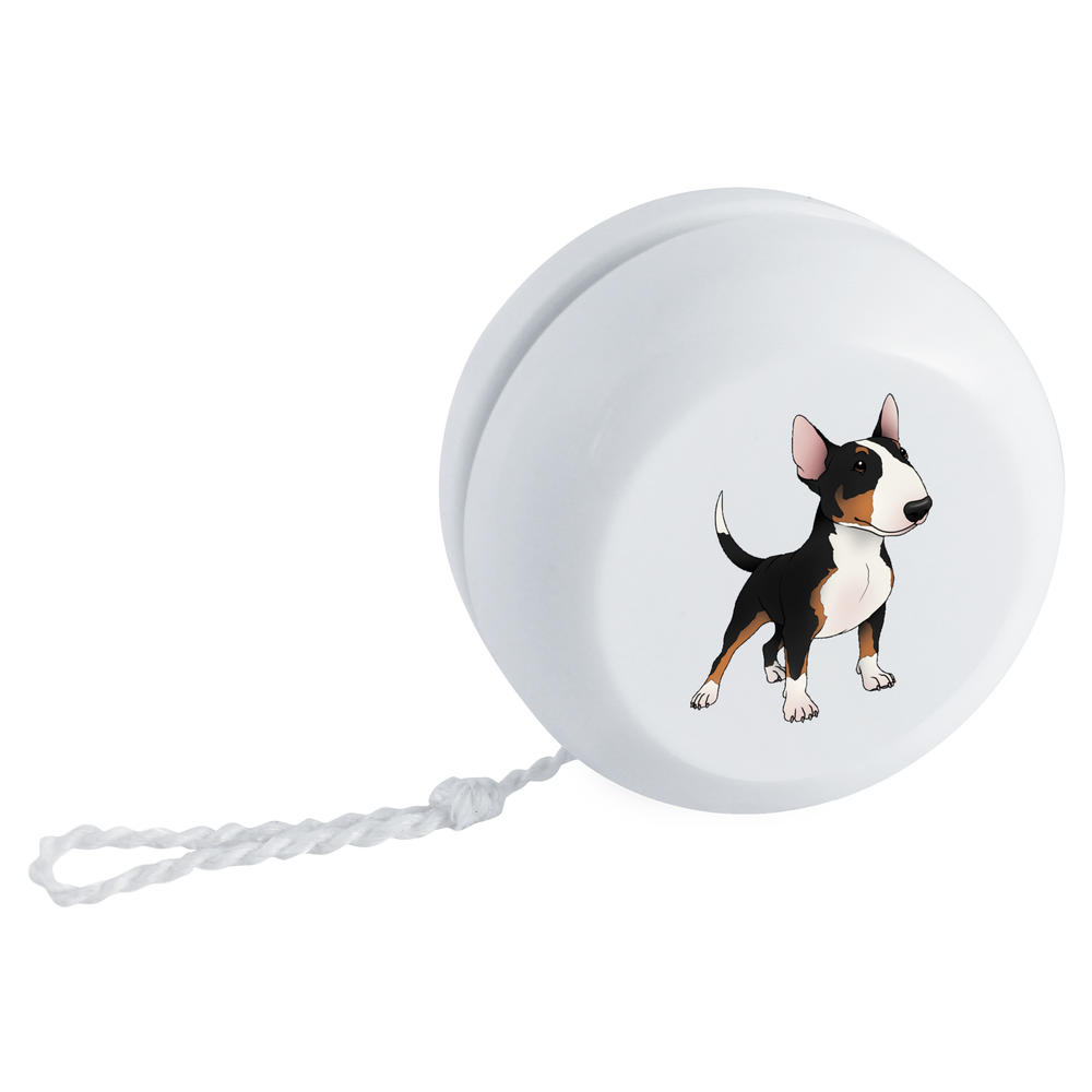'White & Black Brindle Bull Terrier Dog' Retro Style Yo-Yo (YY00047283)