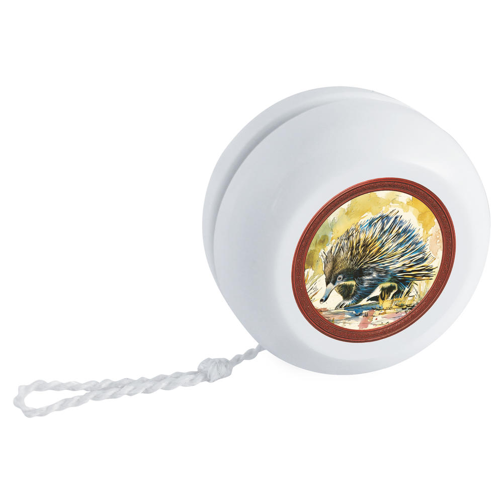 'Echidna Portrait with Circle Frame' Retro Style Yo-Yo (YY00048134)