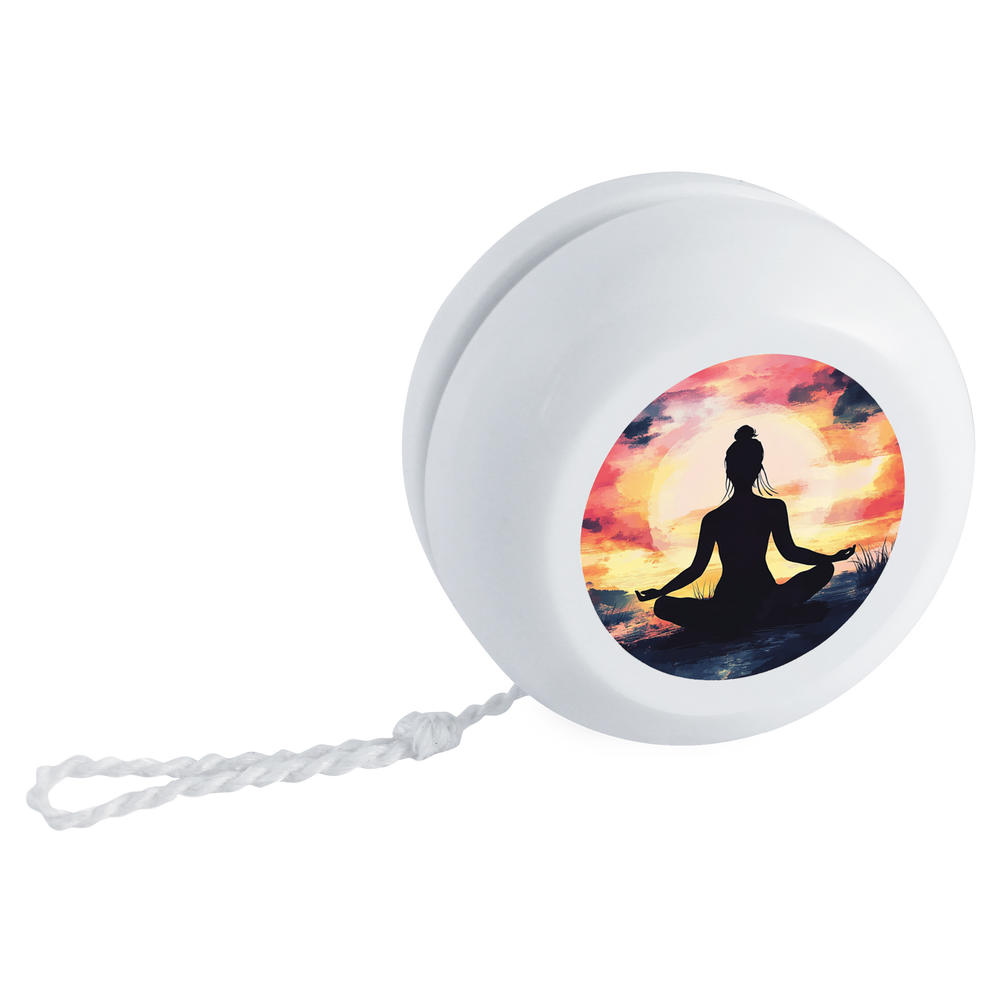 'Yoga Lotus Position Silhouette' Retro Style Yo-Yo (YY00049332)