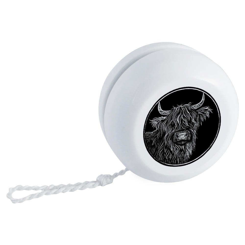 'Highland Cow Portrait' Retro Style Yo-Yo (YY00050529)