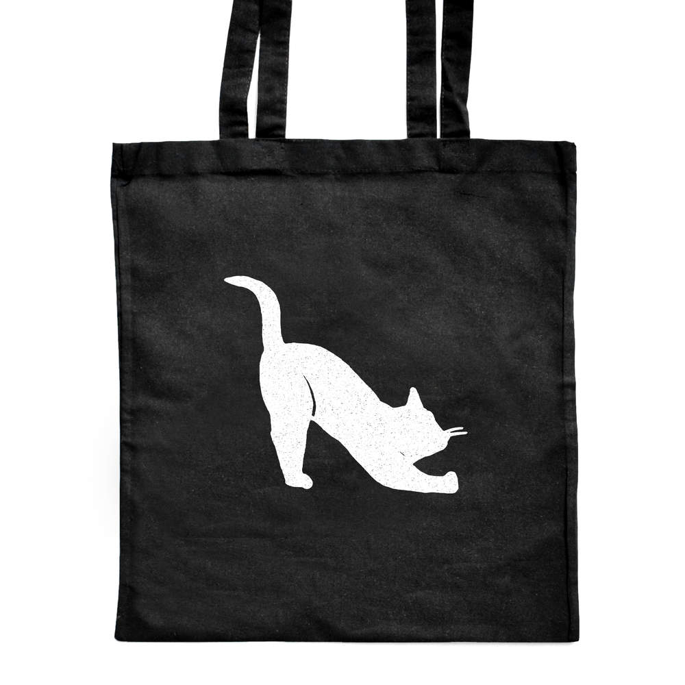 'Cat' Classic Black Tote Shopper Bag (ZB00000821)