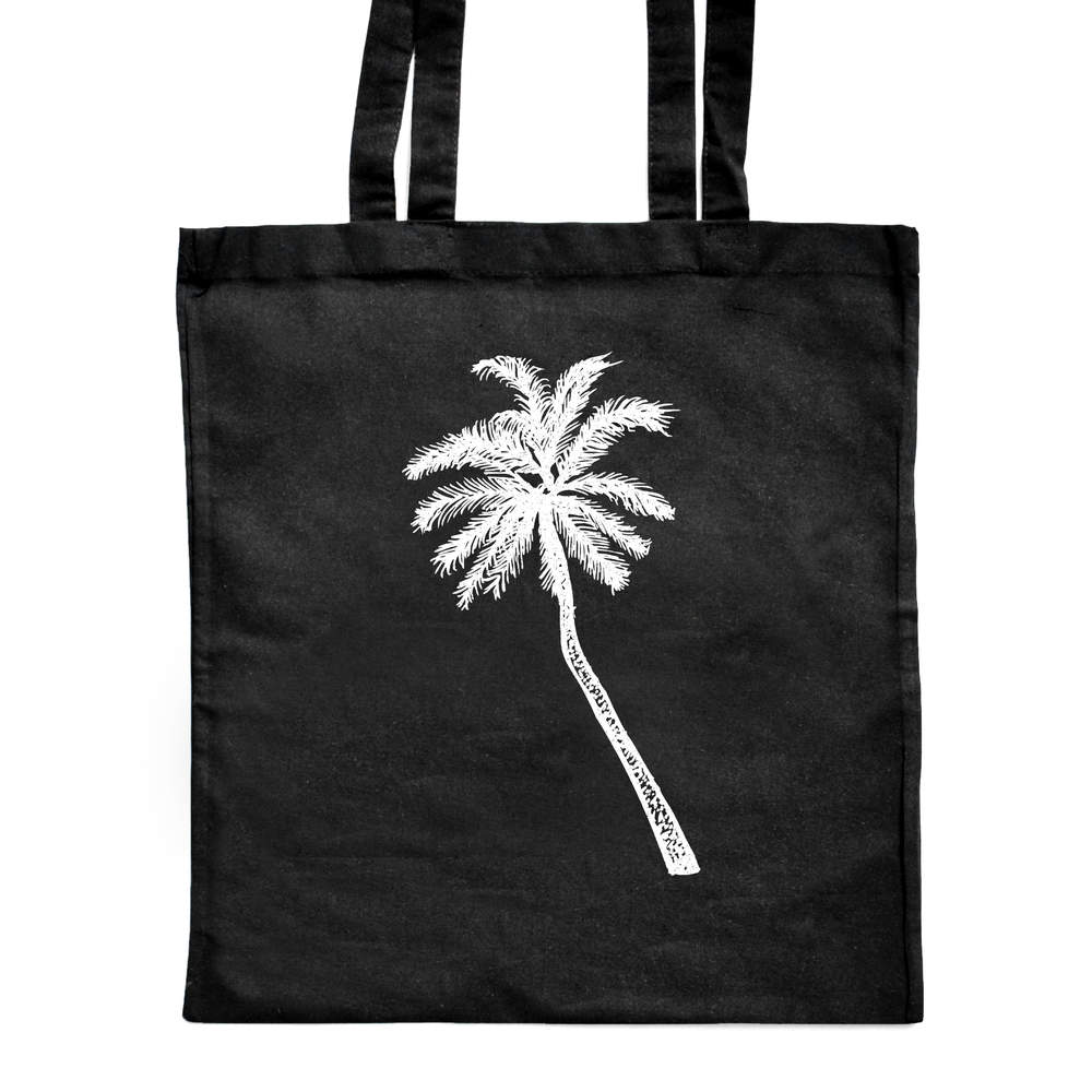'Palm Tree' Classic Black Tote Shopper Bag (ZB00001838)