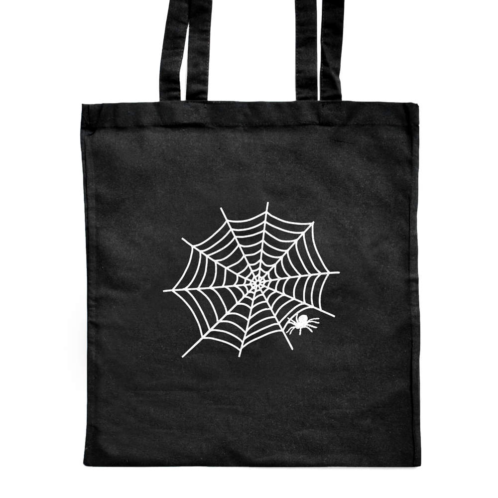 'Spider Web' Classic Black Tote Shopper Bag (ZB00003819)