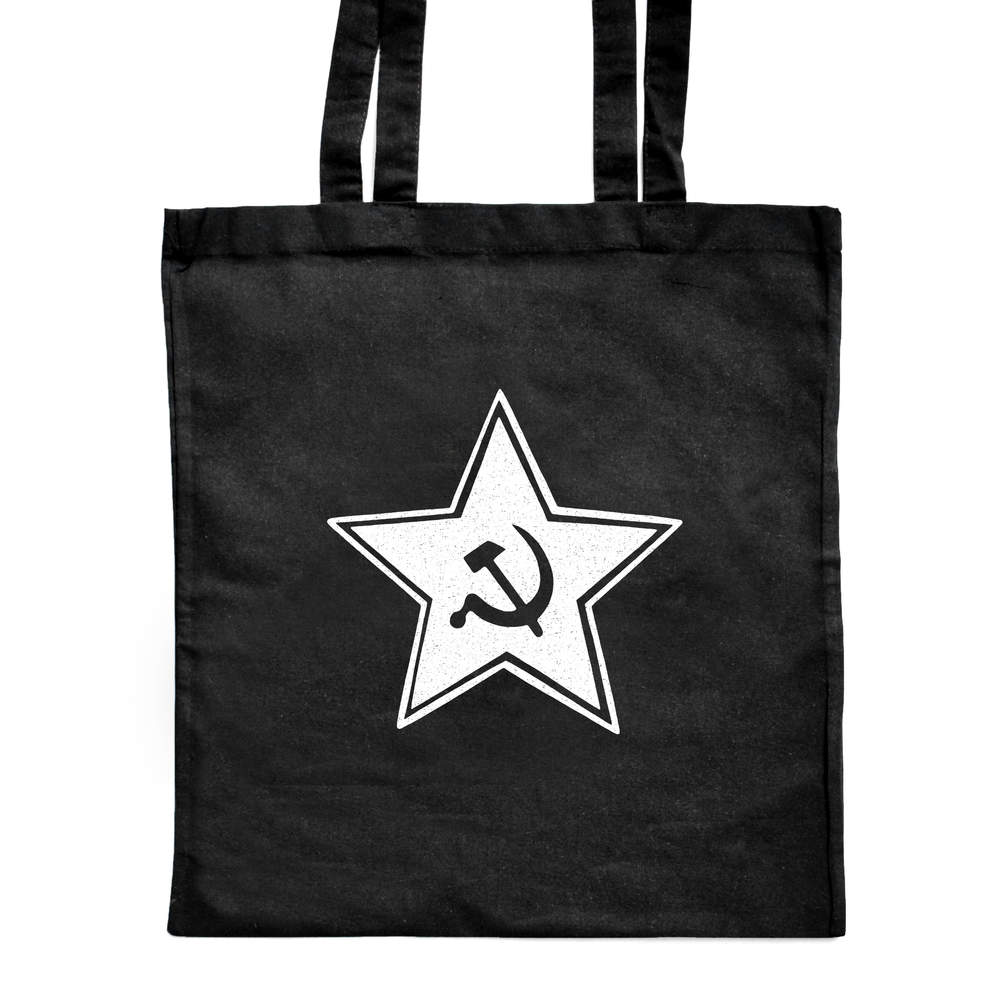 'Hammer & Sickle' Classic Black Tote Shopper Bag (ZB00010547)
