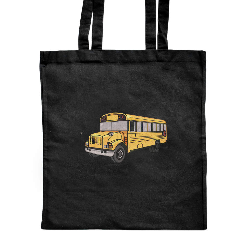 'School Bus' Classic Black Tote Shopper Bag (ZB00010730)
