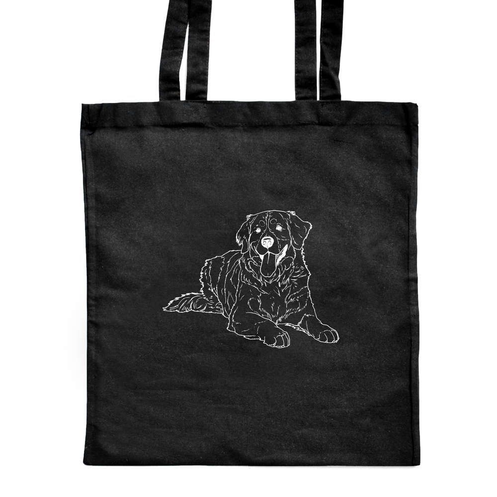 'Bernese Mountain Dog' Classic Black Tote Shopper Bag (ZB00012003)