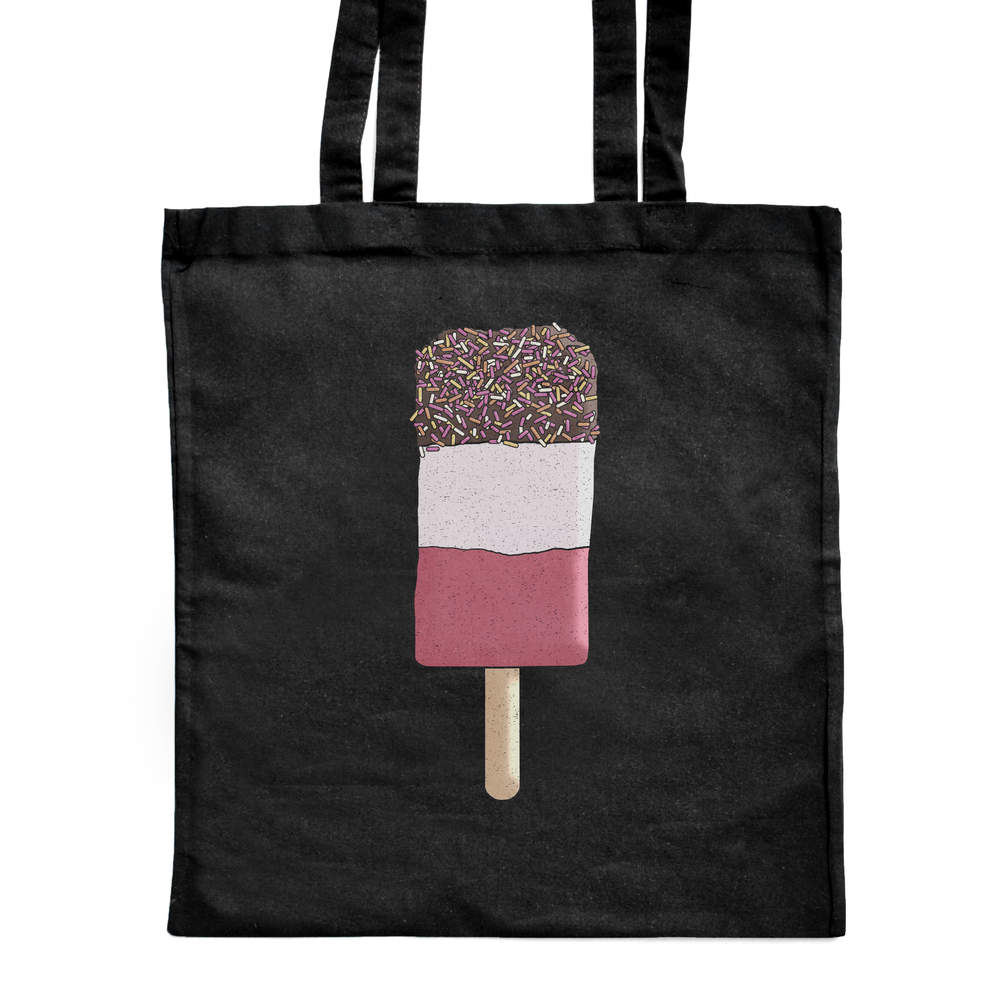 'Sprinkle Ice Lolly' Classic Black Tote Shopper Bag (ZB00013589)