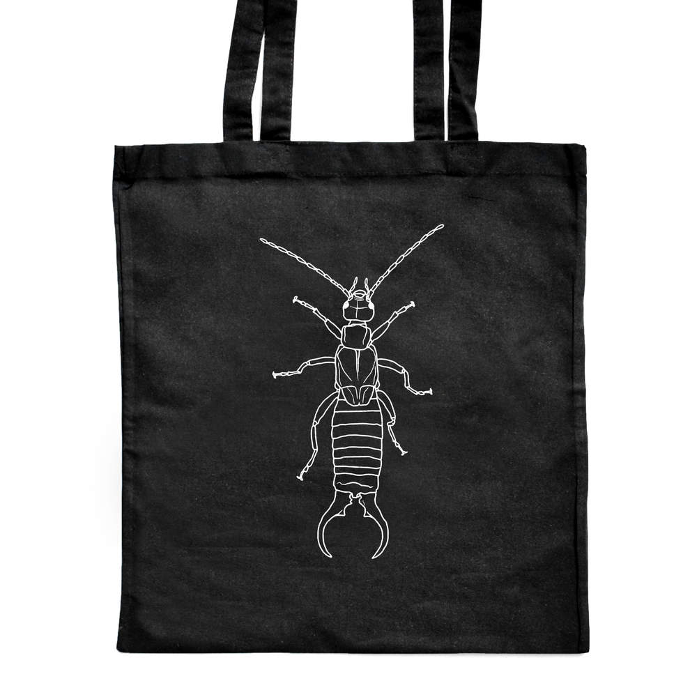 'Earwig' Classic Black Tote Shopper Bag (ZB00013767)