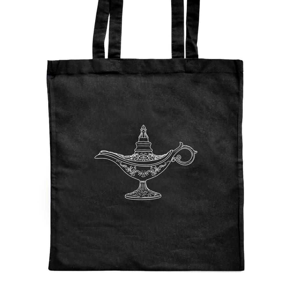 'Genie Lamp' Classic Black Tote Shopper Bag (ZB00016497)