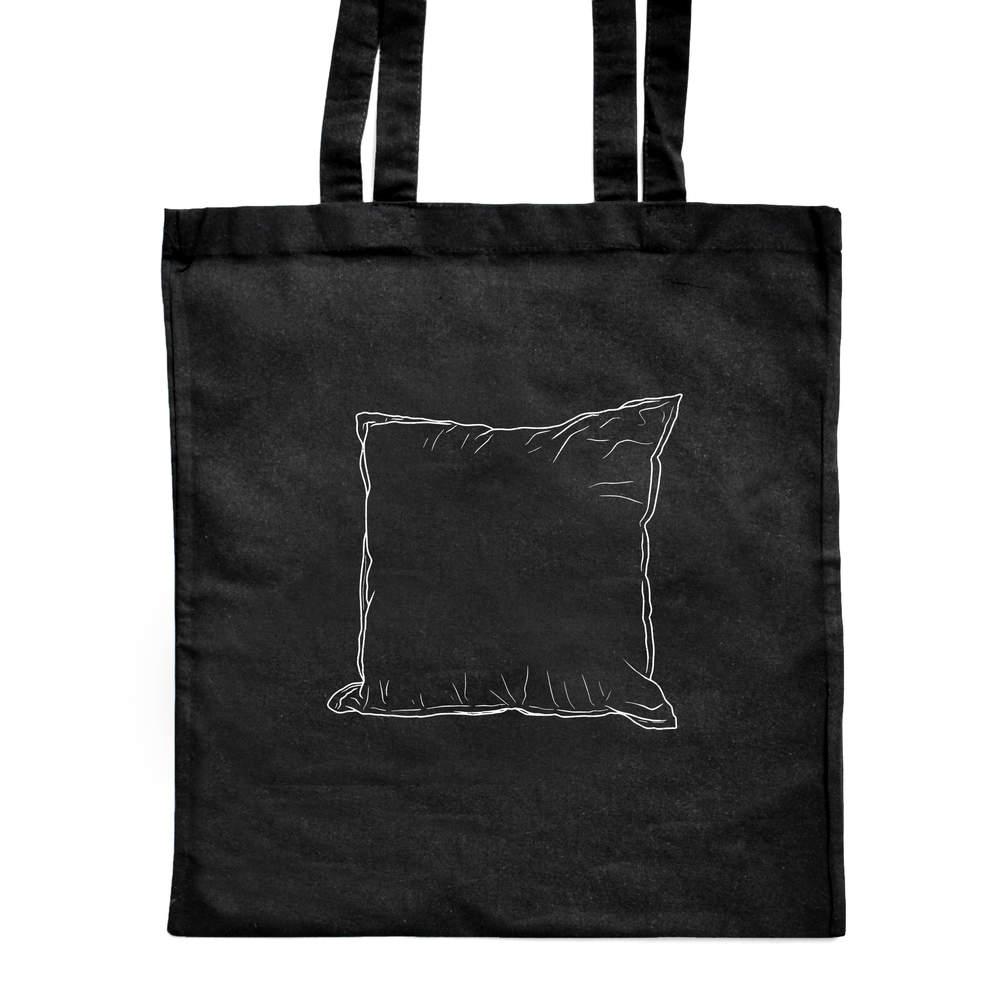 'Square Cushion' Classic Black Tote Shopper Bag (ZB00017524)
