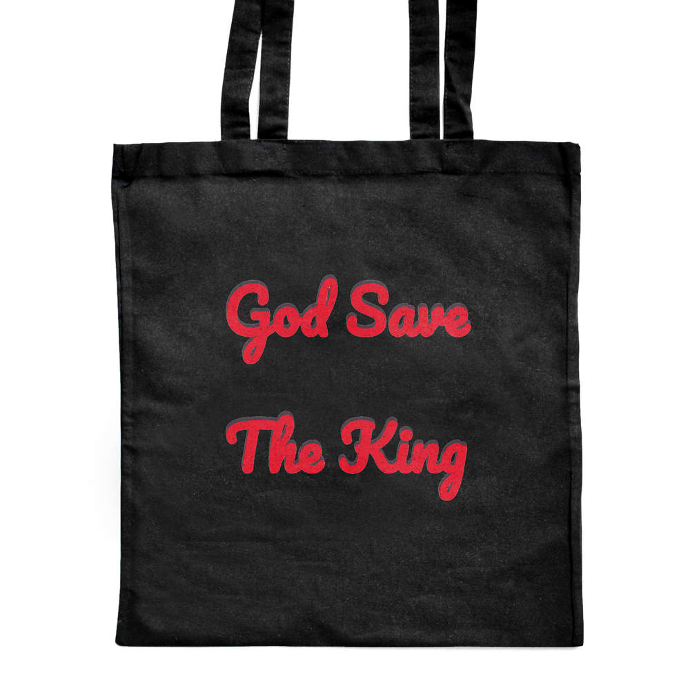 'God Save The King' Classic Black Tote Shopper Bag (ZB00019207)