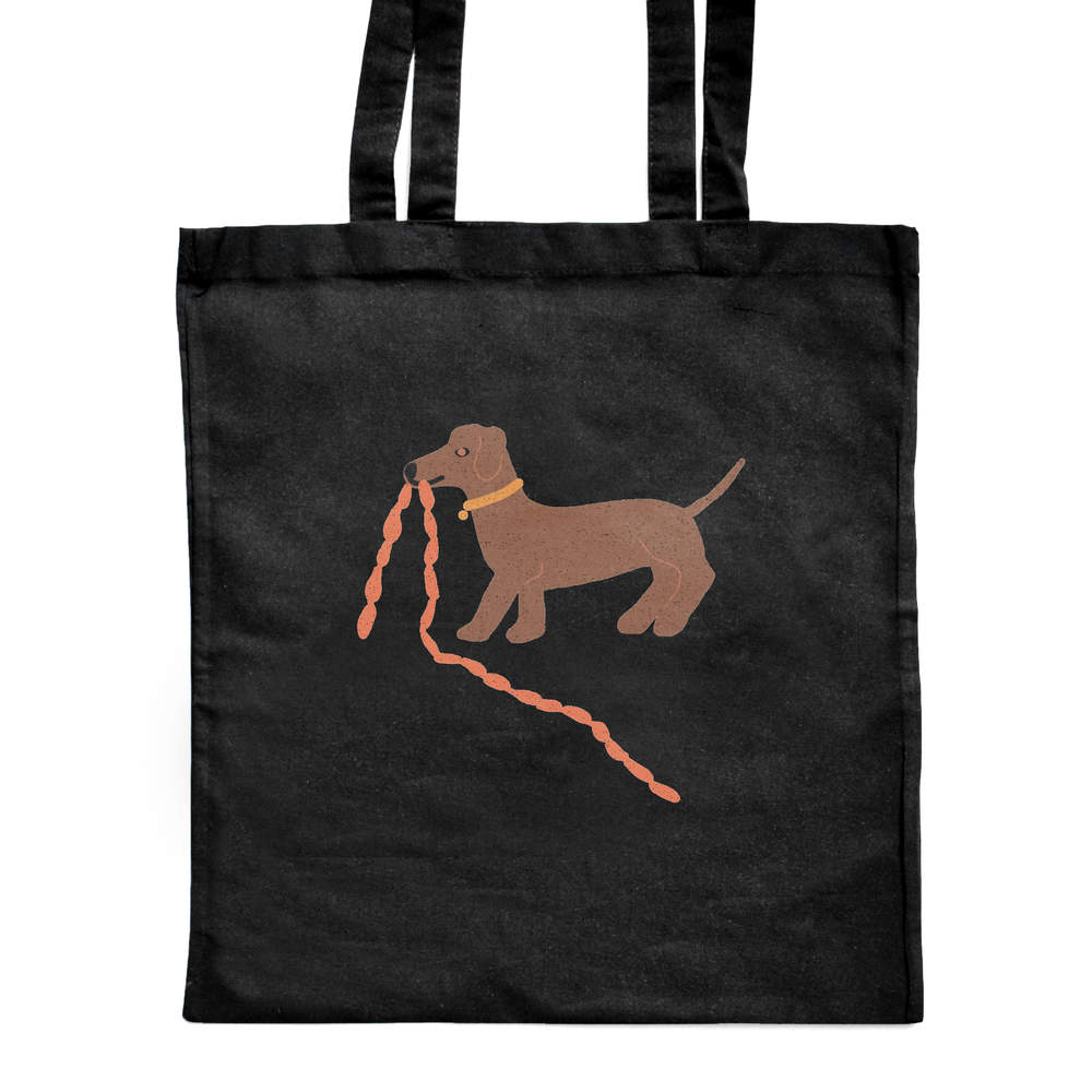 'Very naughty Dachshund ' Classic Black Tote Shopper Bag (ZB00020292)