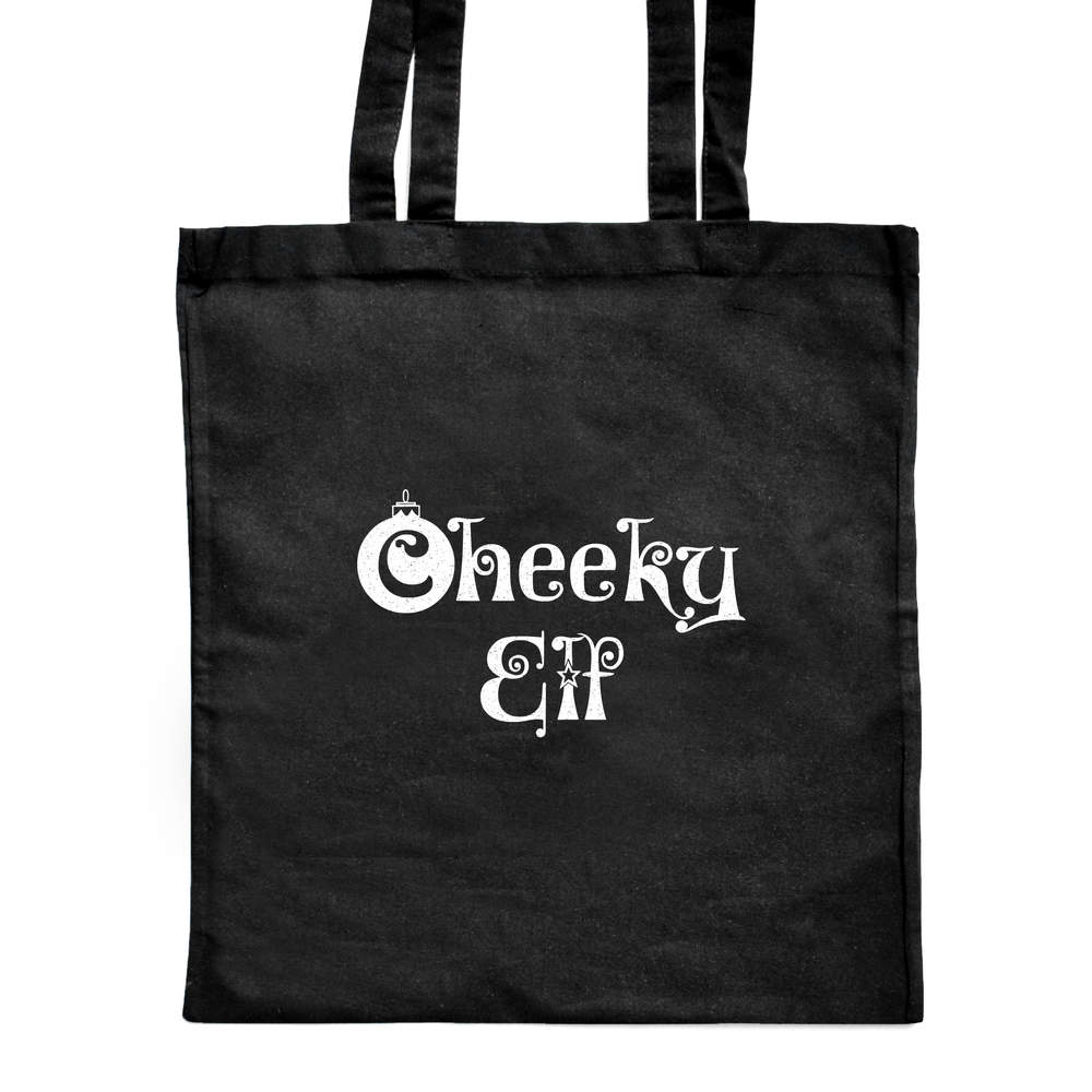 'Cheeky Elf' Classic Black Tote Shopper Bag (ZB00020705)