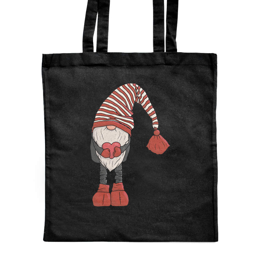 'Gonk Holding a Love Heart' Classic Black Tote Shopper Bag (ZB00021026)