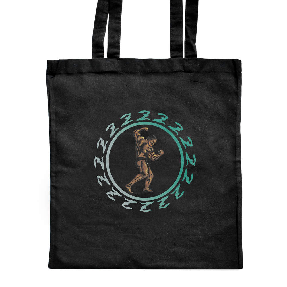 'Muscle Man' Classic Black Tote Shopper Bag (ZB00021559)