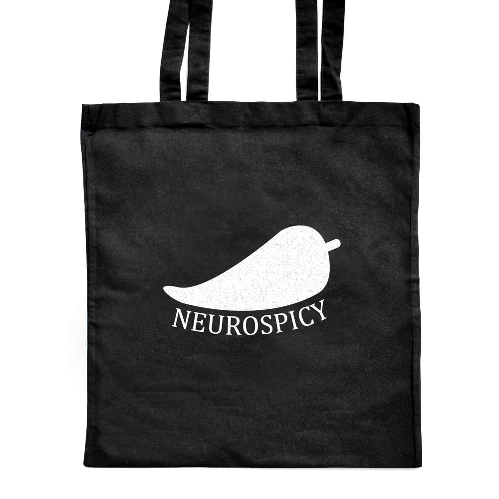 'Neurospicy Chili' Classic Black Tote Shopper Bag (ZB00024068)
