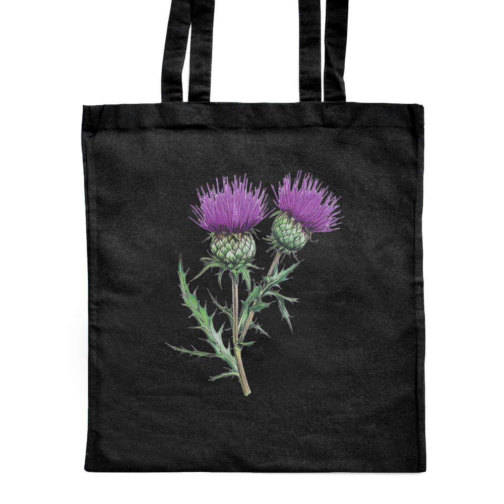 'Thistle' Classic Black Tote Shopper Bag (ZB00025042)