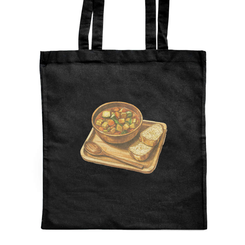 'Vegetable Stew with Sourdough Toast' Classic Black Tote Shopper Bag (ZB00025334)