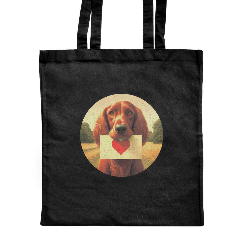 'Red Setter Love Note' Classic Black Tote Shopper Bag (ZB00025425)