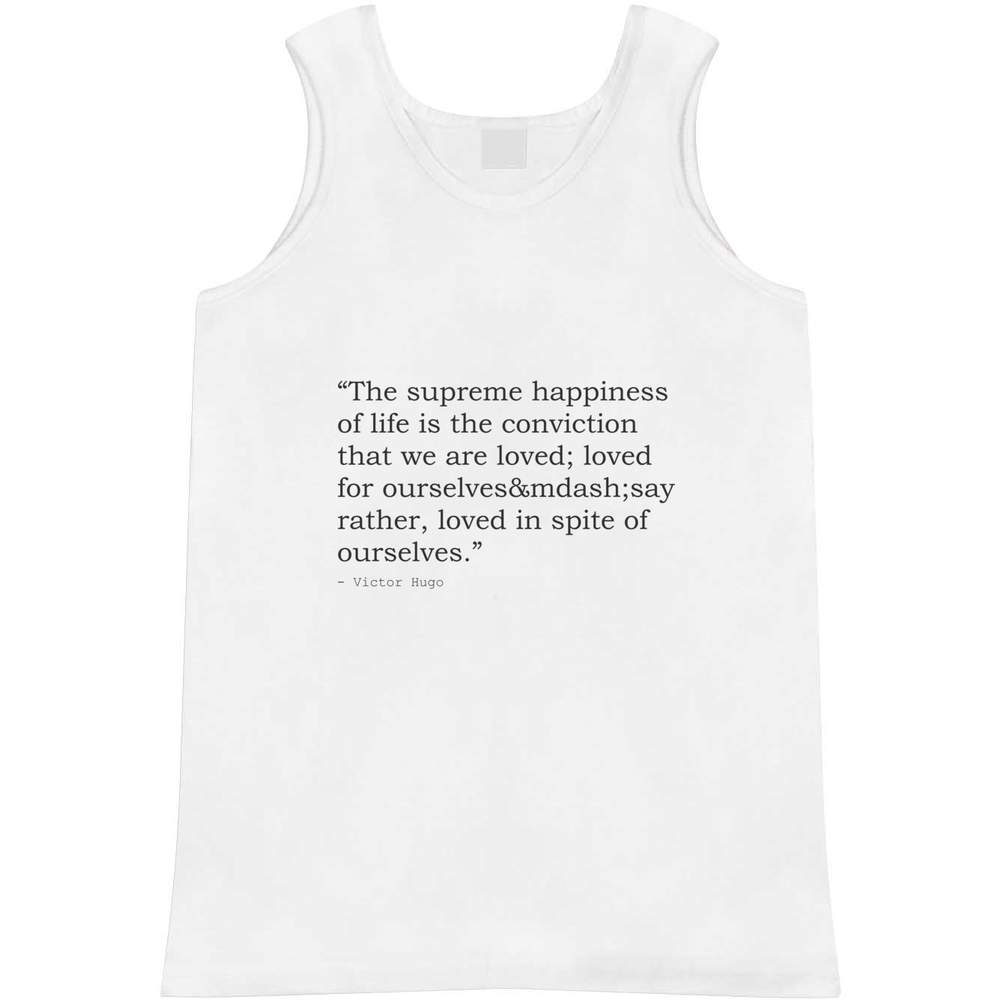 Happiness San Jose Mall Opening large release sale Victor Hugo Quote Adult AV289469 Vest Top Tank
